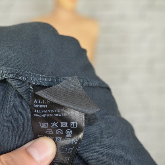 Mens All Saints Bracketsleo Crew graphic tee t-shirt - Picture 7 of 9